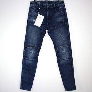 G-Star Raw Mens 33 x 34 5620 Elwood 3D Zip Knee Skinny Jeans NEW H972